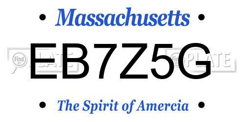 EB7Z5G Massachusetts License Plate