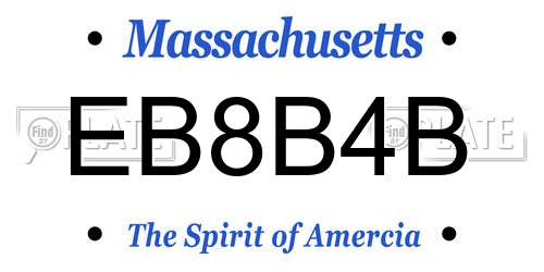 EB8B4B Massachusetts License Plate