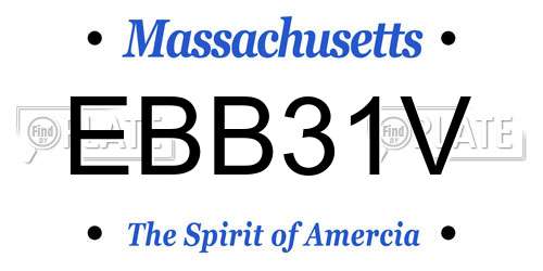EBB31V Massachusetts License Plate