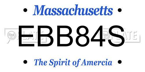 EBB84S Massachusetts License Plate
