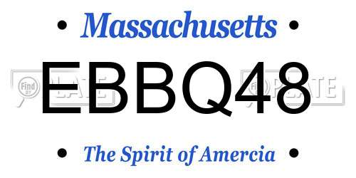 EBBQ48 Massachusetts License Plate