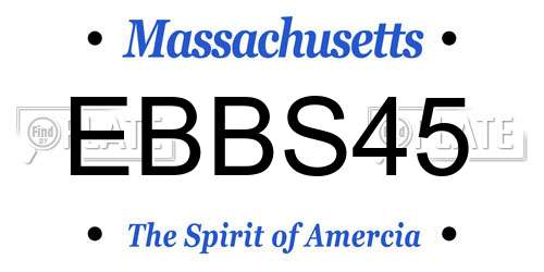EBBS45 Massachusetts License Plate