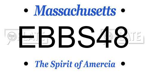 EBBS48 Massachusetts License Plate
