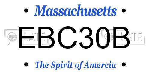 EBC30B Massachusetts License Plate
