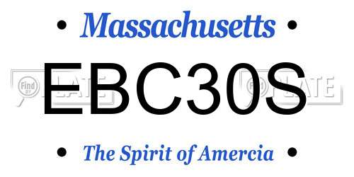 EBC30S Massachusetts License Plate