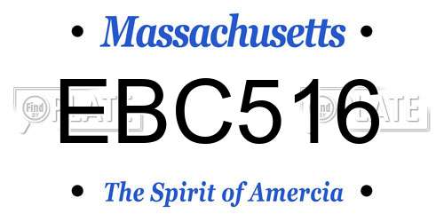 EBC516 Massachusetts License Plate