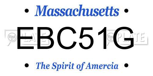 EBC51G Massachusetts License Plate