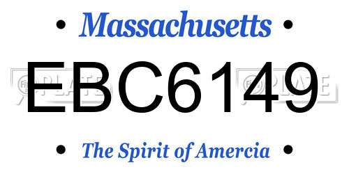 EBC6149 Massachusetts License Plate