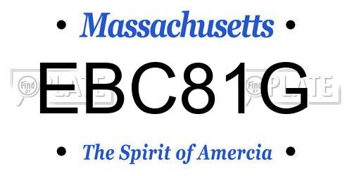 EBC81G Massachusetts License Plate
