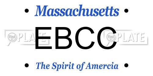 EBCC Massachusetts License Plate