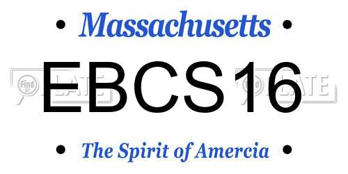 EBCS16 Massachusetts License Plate
