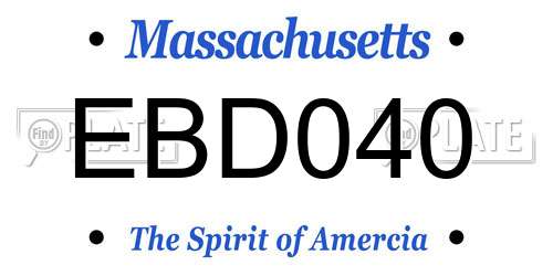 EBD040 Massachusetts License Plate