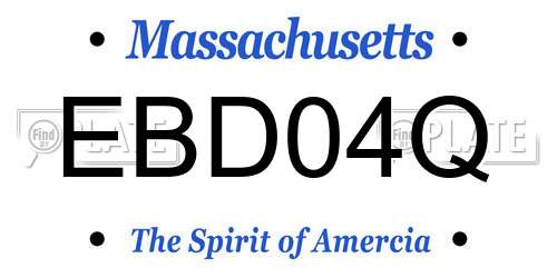 EBD04Q Massachusetts License Plate