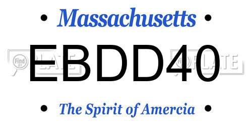 EBDD40 Massachusetts License Plate