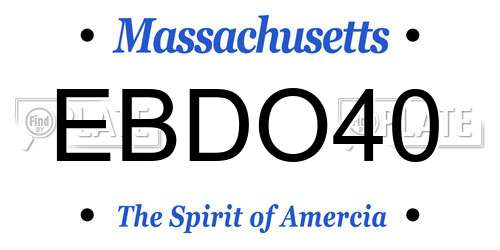 EBDO40 Massachusetts License Plate