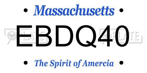 EBDQ40 Massachusetts License Plate