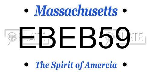 EBEB59 Massachusetts License Plate