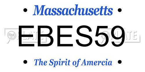 EBES59 Massachusetts License Plate