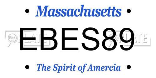 EBES89 Massachusetts License Plate
