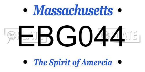 EBG044 Massachusetts License Plate