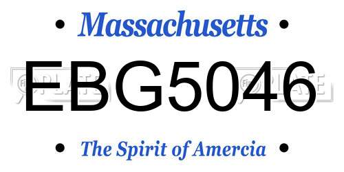 EBG5046 Massachusetts License Plate