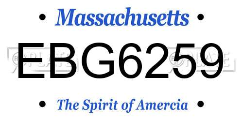 EBG6259 Massachusetts License Plate