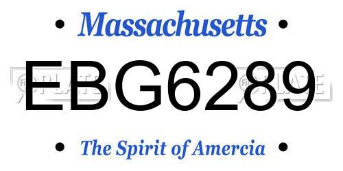 EBG6289 Massachusetts License Plate