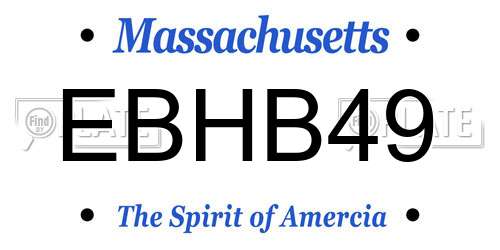 EBHB49 Massachusetts License Plate