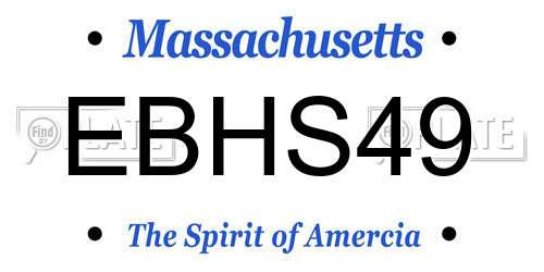 EBHS49 Massachusetts License Plate