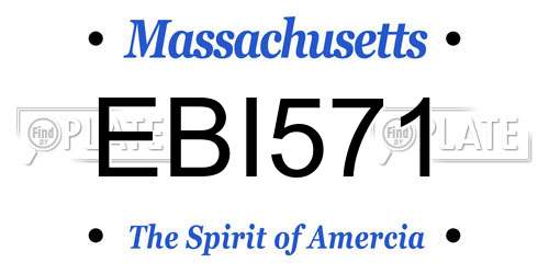 EBI571 Massachusetts License Plate