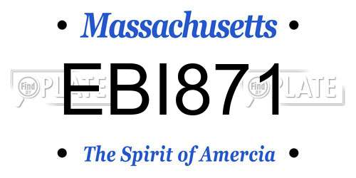 EBI871 Massachusetts License Plate