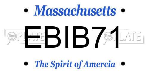 EBIB71 Massachusetts License Plate