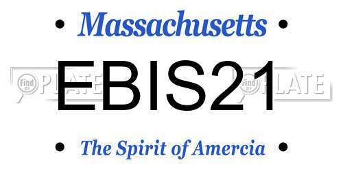 EBIS21 Massachusetts License Plate