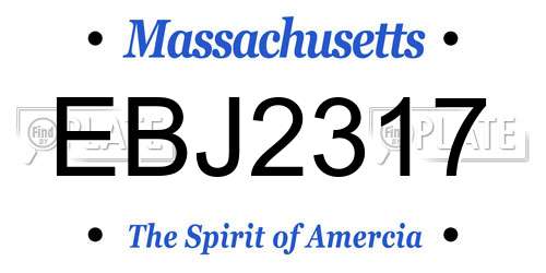 EBJ2317 Massachusetts License Plate