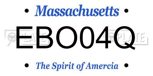 EBO04Q Massachusetts License Plate