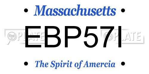 EBP57I Massachusetts License Plate