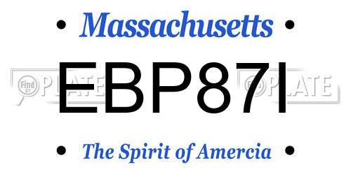 EBP87I Massachusetts License Plate