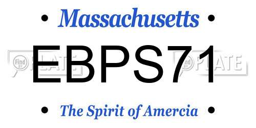EBPS71 Massachusetts License Plate
