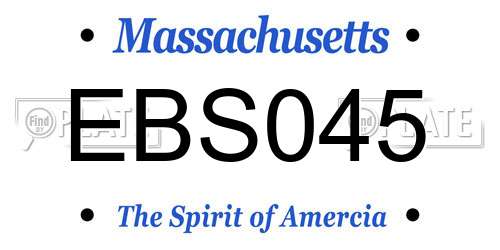 EBS045 Massachusetts License Plate