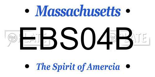 EBS04B Massachusetts License Plate
