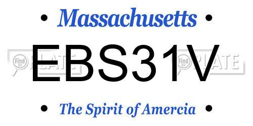 EBS31V Massachusetts License Plate