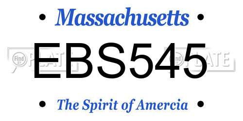 EBS545 Massachusetts License Plate