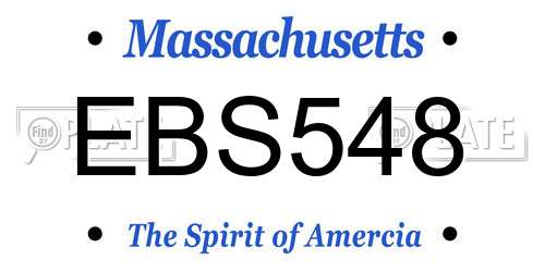 EBS548 Massachusetts License Plate