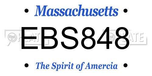 EBS848 Massachusetts License Plate