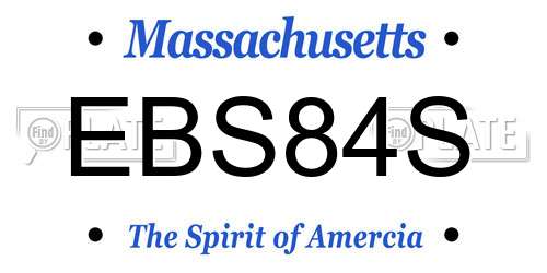 EBS84S Massachusetts License Plate