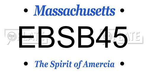 EBSB45 Massachusetts License Plate