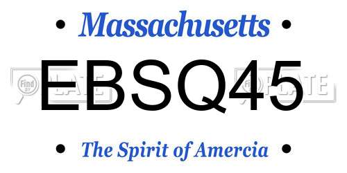 EBSQ45 Massachusetts License Plate