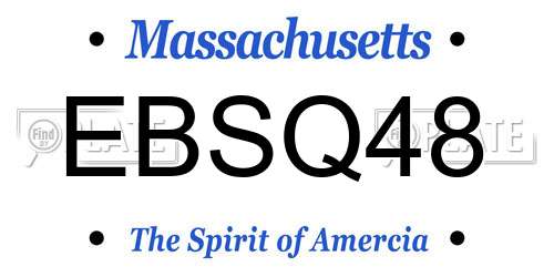 EBSQ48 Massachusetts License Plate