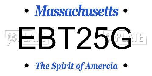 EBT25G Massachusetts License Plate
