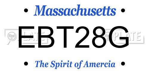 EBT28G Massachusetts License Plate